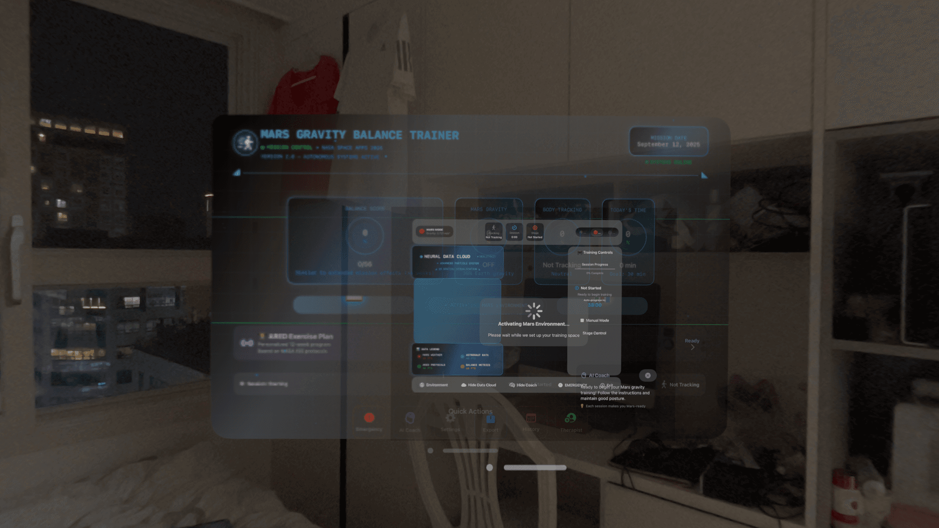 Vision Pro Mars Trainer